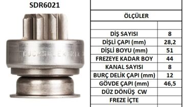 SDR6021  MARS DISLISI-8DIS HYUNDAI ELANTRA,SO NATA-SUZUKIVITARA-NISSAN DATSUN-MITSUBISHI GALANT 2.0,2.4,3.0