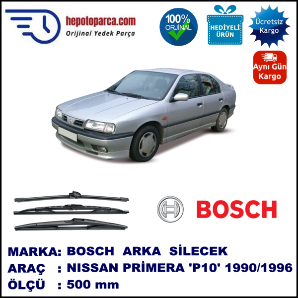 NISSAN Primera Hatchback [P10E] 500 mm 06.1990-06.1996 BOSCH Arka Silecek