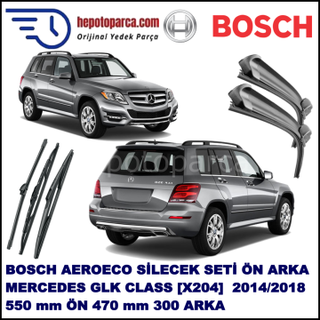 MERCEDES-BENZ Serie GLK [204] 02,2014-,,, Bosch Aeroeco Ön ve Arka Silecek Takımı