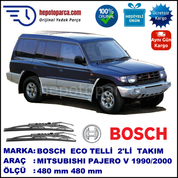 MITSUBISHI Pajero [V] 12.90-06.00 480 / 480 mm. BOSCH ECO Telli Silecek 2'li Takım