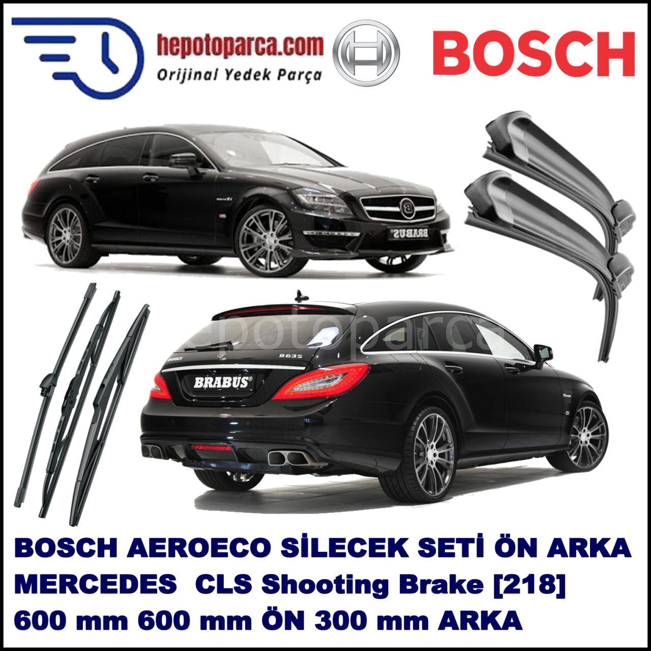 MERCEDES-BENZ Serie CLS Shooting Brake [218] 03,2014-,,, Bosch Aeroeco Ön ve Arka Silecek Takımı