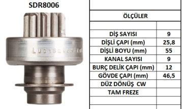 SDR8006  MARS DISLISI-9DIS  CITROEN BX16,CX-P EUGEOT 309,405,504,505 - RENAULT MASTER,TRAFIC,R4,R5,R9,R11,R18
