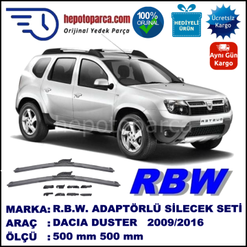 DACIA Duster  10.2009-..., 500 / 500 mm.  RBW  ADAPTÖRLÜ MUZ SİLECEK SETİ