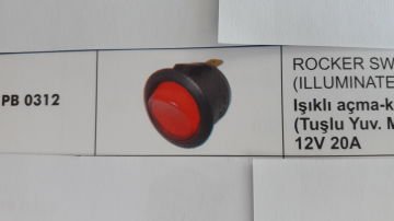 IŞIKLI AÇMA KAPAMA ANAHTARI TUŞLU YUVALI MİNİ 12V