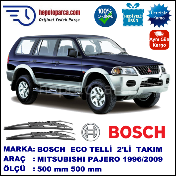 MITSUBISHI Pajero Sport [K] 07.96-02.09 500 / 500 mm. BOSCH ECO Telli Silecek 2'li Takım