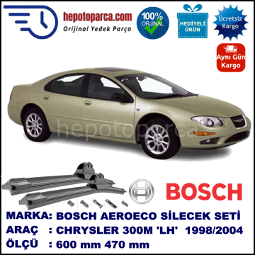 CHRYSLER 300M [LH] 09.1998-08.2004, 600 / 470 mm. BOSCH AEROECO Aparatlı Muz Silecek