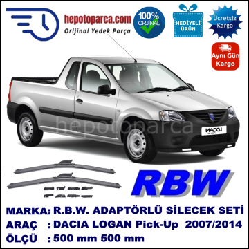 DACIA Logan Pick-Up [US] 01.2007-..., 500 / 500 mm.  RBW  ADAPTÖRLÜ MUZ SİLECEK SETİ