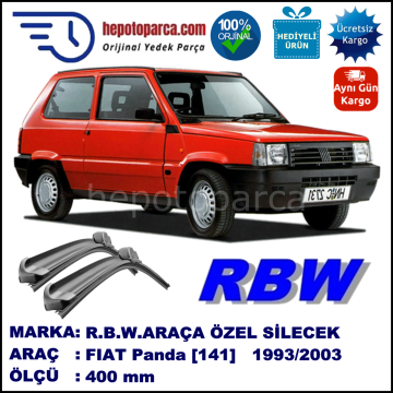 FIAT Panda [141..] 01.93-09.03 400 /  mm. RBW Muz Silecek Seti  2'li Takım. U Kanca Uyumludur.