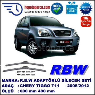CHERY Tiggo [T 11] 04.2005-..., 600 / 470 mm.  RBW  ADAPTÖRLÜ MUZ SİLECEK SETİ