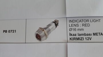 ENG PB 0721 ENG İKAZ LAMBASI METAL BÜYÜK LEDLİ KIRMIZI 12V