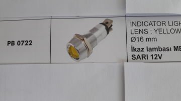 ENG PB 0722 ENG İKAZ LAMBASI METAL BÜYÜK LEDLİ SARI 12V