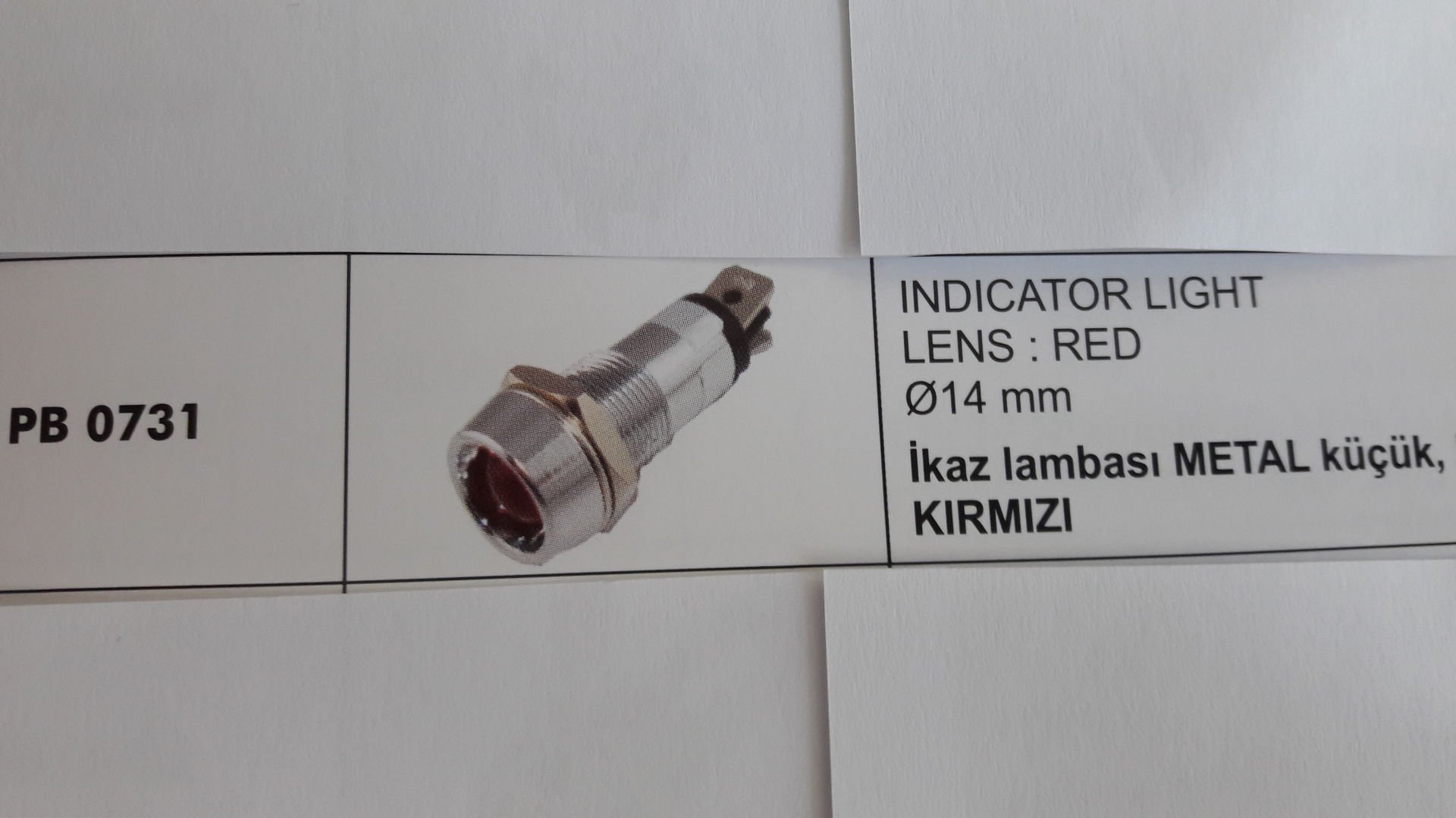 ENG PB 0731 ENG İKAZ LAMBASI METAL KÜÇÜK LEDLİ KIRMIZI 12V