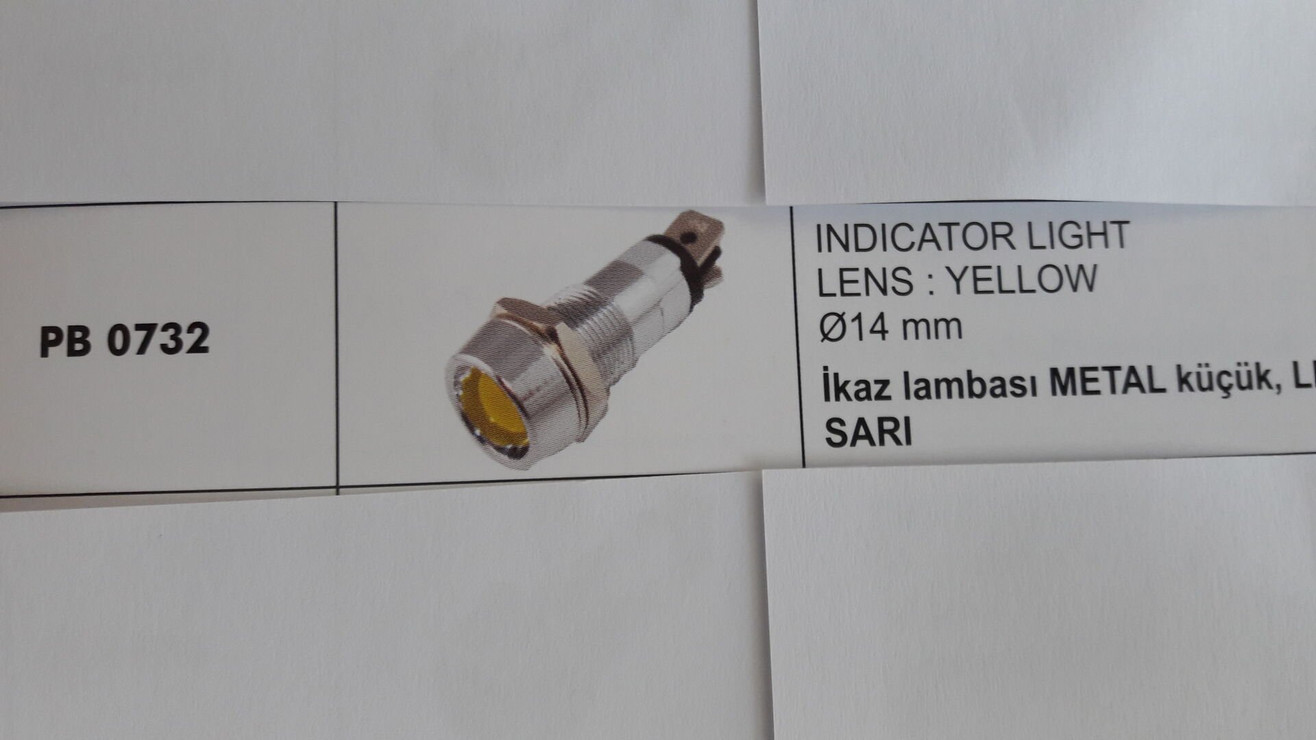 ENG PB 0732 ENG İKAZ LAMBASI METAL KÜÇÜK LEDLİ SARI 12V