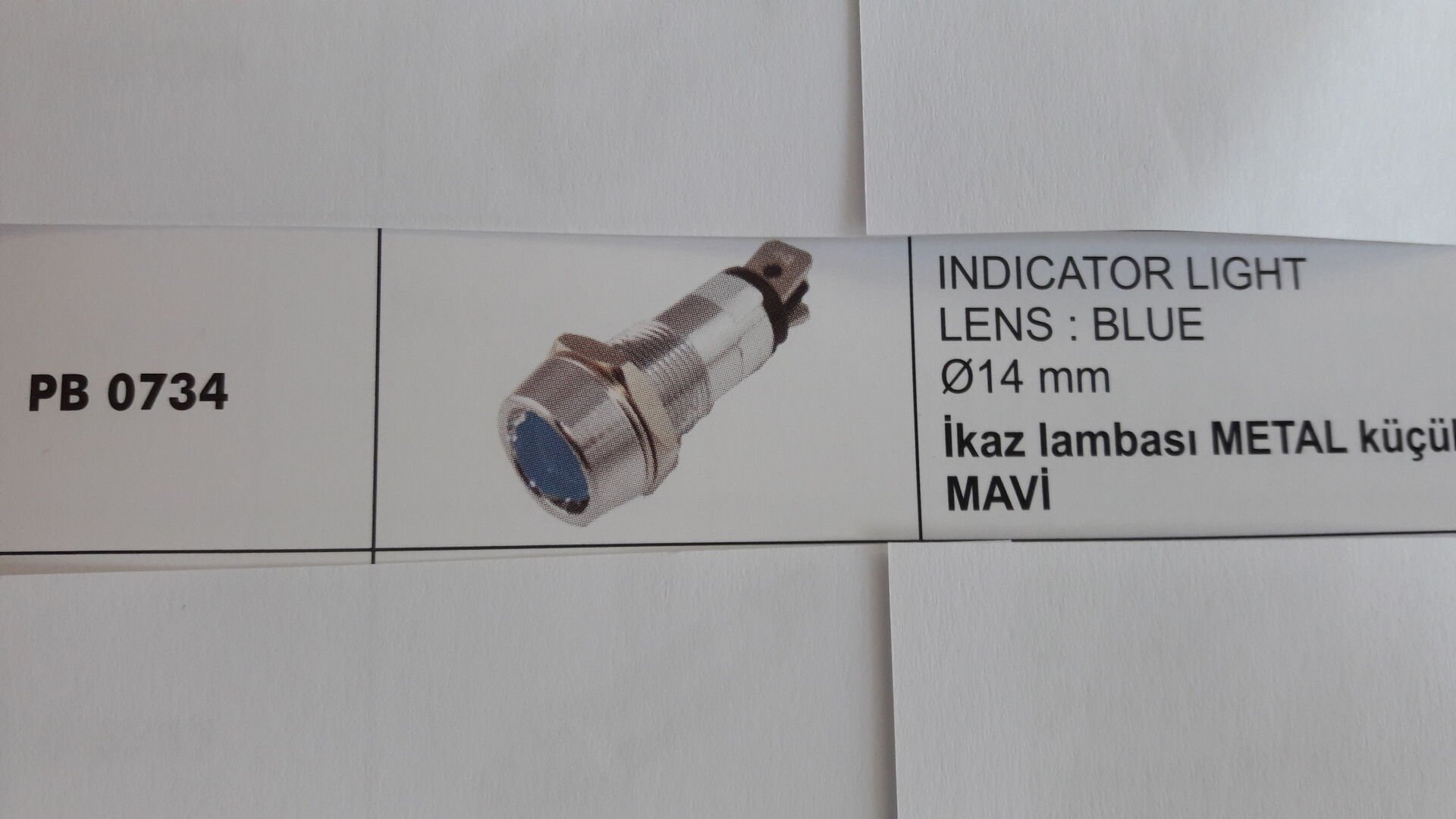 ENG PB 0734 ENG İKAZ LAMBASI METAL KÜÇÜK LEDLİ MAVİ 12V