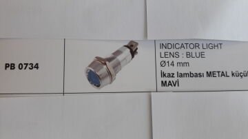 ENG PB 0734 ENG İKAZ LAMBASI METAL KÜÇÜK LEDLİ MAVİ 12V