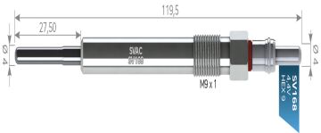 SVAC-936 SV168 KIZDIRMA BUJİSİ OPEL ASTRA Opel Astra J CDTI ecoFlex / Corsa D – Van CDTI /Meriva CDTI 1.3