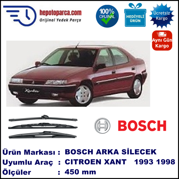 CITROEN Xantia [X1] 450 mm 03.1993-12.1998 BOSCH Arka Silecek