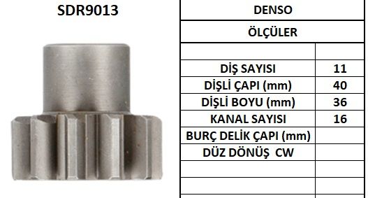 SDR9013  MARS DISLISI-11DIS TOYOTA 2B,3B