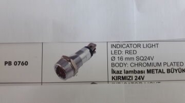 ENG PB 0760 ENG İKAZ LAMBASI METAL BÜYÜK LEDLİ KIRMIZI