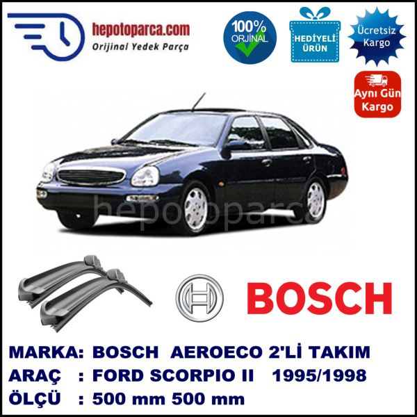 FORD Scorpio II [95] 01.1995-12.1998, 500 / 500 mm. BOSCH AEROECO Aparatlı Muz Silecek