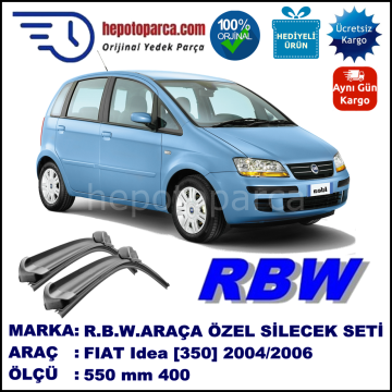 FIAT Idea [350] 01.04-12.05 550 / 400 mm. RBW Muz Silecek Seti  2'li Takım. U Kanca Uyumludur.