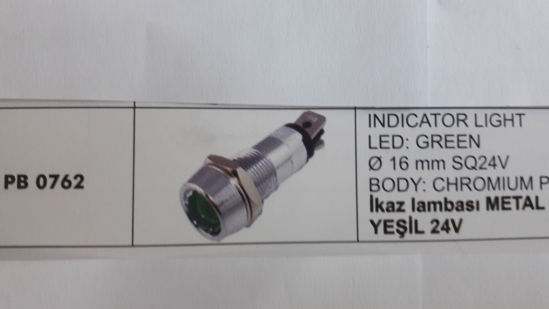 ENG PB 0762 ENG İKAZ LAMBASI METAL BÜYÜK LEDLİ YEŞİL