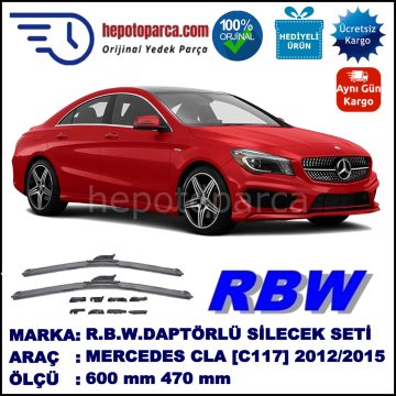 MERCEDES-BENZ Serie CLA [117] 12.2012-..., 600 / 470 mm.  RBW  ADAPTÖRLÜ MUZ SİLECEK SETİ