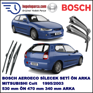 MITSUBISHI Colt [CJ] 11,1995-06,2003 Bosch Aeroeco Ön ve Arka Silecek Takımı