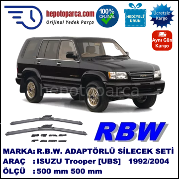 ISUZU Trooper [UBS] 08.1992-09.2004, 500 / 500 mm.  RBW  ADAPTÖRLÜ MUZ SİLECEK SETİ