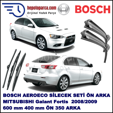 MITSUBISHI Galant Fortis Sportback  12,2008-12,2009 Bosch Aeroeco Ön ve Arka Silecek Takımı
