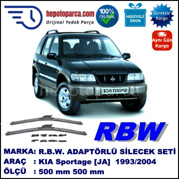 KIA Sportage [JA] 05.1993-08.2004, 500 / 500 mm.  RBW  ADAPTÖRLÜ MUZ SİLECEK SETİ