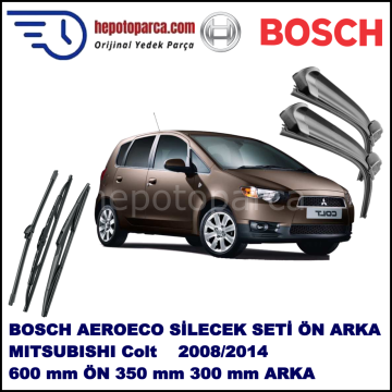 MITSUBISHI Colt [CZ] 10,2008-,,, Bosch Aeroeco Ön ve Arka Silecek Takımı