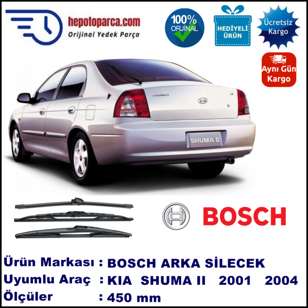 KIA Shuma II Hatchback [FB] 450 mm 01.2001-08.2004 BOSCH Arka Silecek