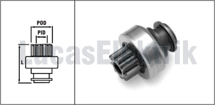 LUCAS TNT201  MARŞ DİŞLİSİ ISUZU KAMYON UNIVERSAL TRAK.