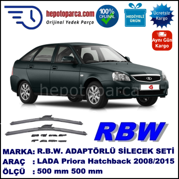 LADA Priora Hatchback  01.2008-..., 500 / 500 mm.  RBW  ADAPTÖRLÜ MUZ SİLECEK SETİ