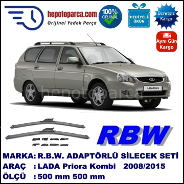 LADA Priora Kombi  01.2008-..., 500 / 500 mm.  RBW  ADAPTÖRLÜ MUZ SİLECEK SETİ