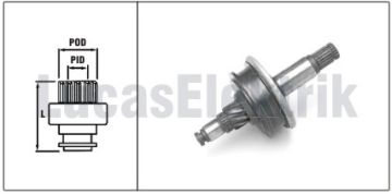 LUCAS LTH209   MARŞ DİŞLİSİ  H-100 HYUNDAİ