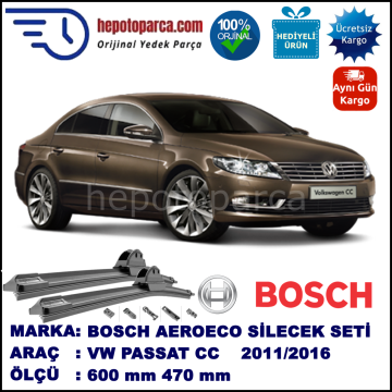 VW CC [358] 11.2011-..., 600 / 470 mm. BOSCH AEROECO Aparatlı Muz Silecek