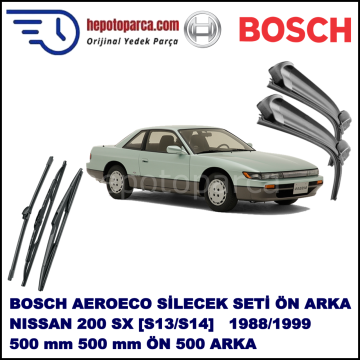 NISSAN 200 SX [S13/S14] 09,1988-12,1999 Bosch Aeroeco Ön ve Arka Silecek Takımı