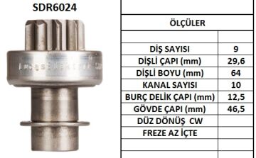 LUCAS SDR6024  MARŞ DİŞLİSİ TOYOTA CORONA SPRİNTER MERCEDES