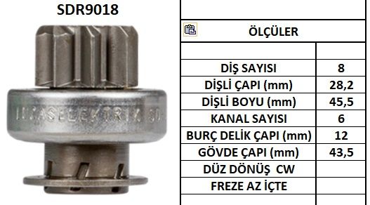 SDR9018  MARŞ DİŞLİSİ DAEWOO TICO