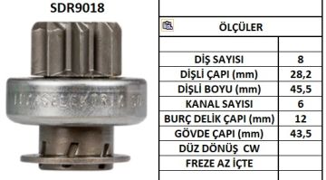 SDR9018  MARŞ DİŞLİSİ DAEWOO TICO
