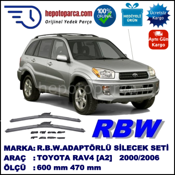 TOYOTA RAV4 [A2] 05.2000-01.2006, 600 / 470 mm.  RBW  ADAPTÖRLÜ MUZ SİLECEK SETİ
