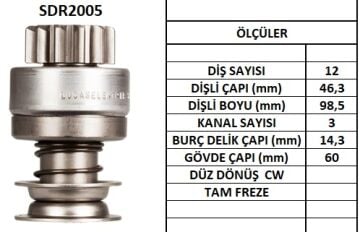 LUCAS SDR2005  MARŞ DİŞLİSİ 12D 37MT  ELİPS FİR