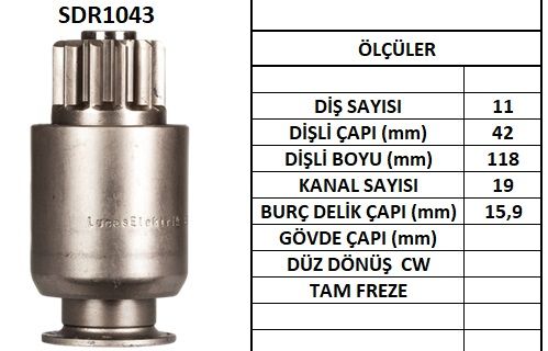 LUCAS SDR1043 MARŞ DİŞLİSİ SCANIA EM 11 DİŞ