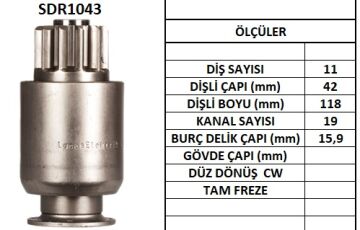 LUCAS SDR1043 MARŞ DİŞLİSİ SCANIA EM 11 DİŞ