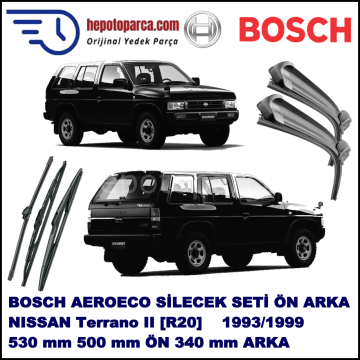 NISSAN Terrano II [R20] 02,1993-10,1999 Bosch Aeroeco Ön ve Arka Silecek Takımı