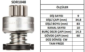 LUCAS SDR1048 MARŞ DİŞLİSİ PD250/950/ATEGO/MAG 9DİŞ MERCEDES