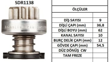 LUCAS SDR1138 MARŞ DİŞLİSİ 9 DİŞ LAND ROVER DEFENDER