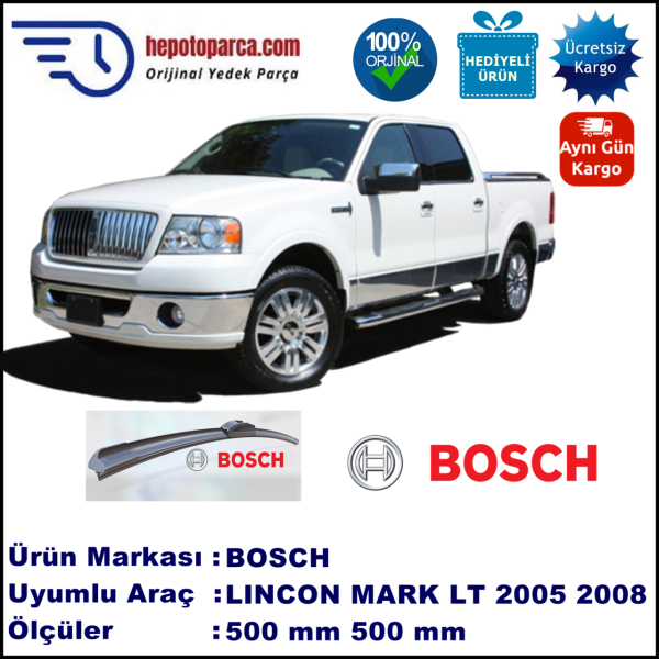 LINCOLN Mark LT  09.2005-08.2008, 500 / 500 mm. BOSCH AEROECO Aparatlı Muz Silecek